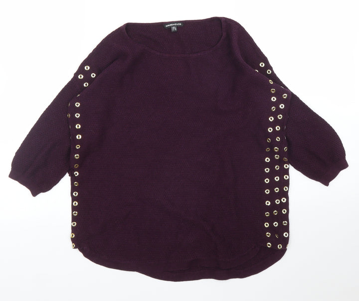 Warehouse Womens Purple   Pullover Jumper Size 6