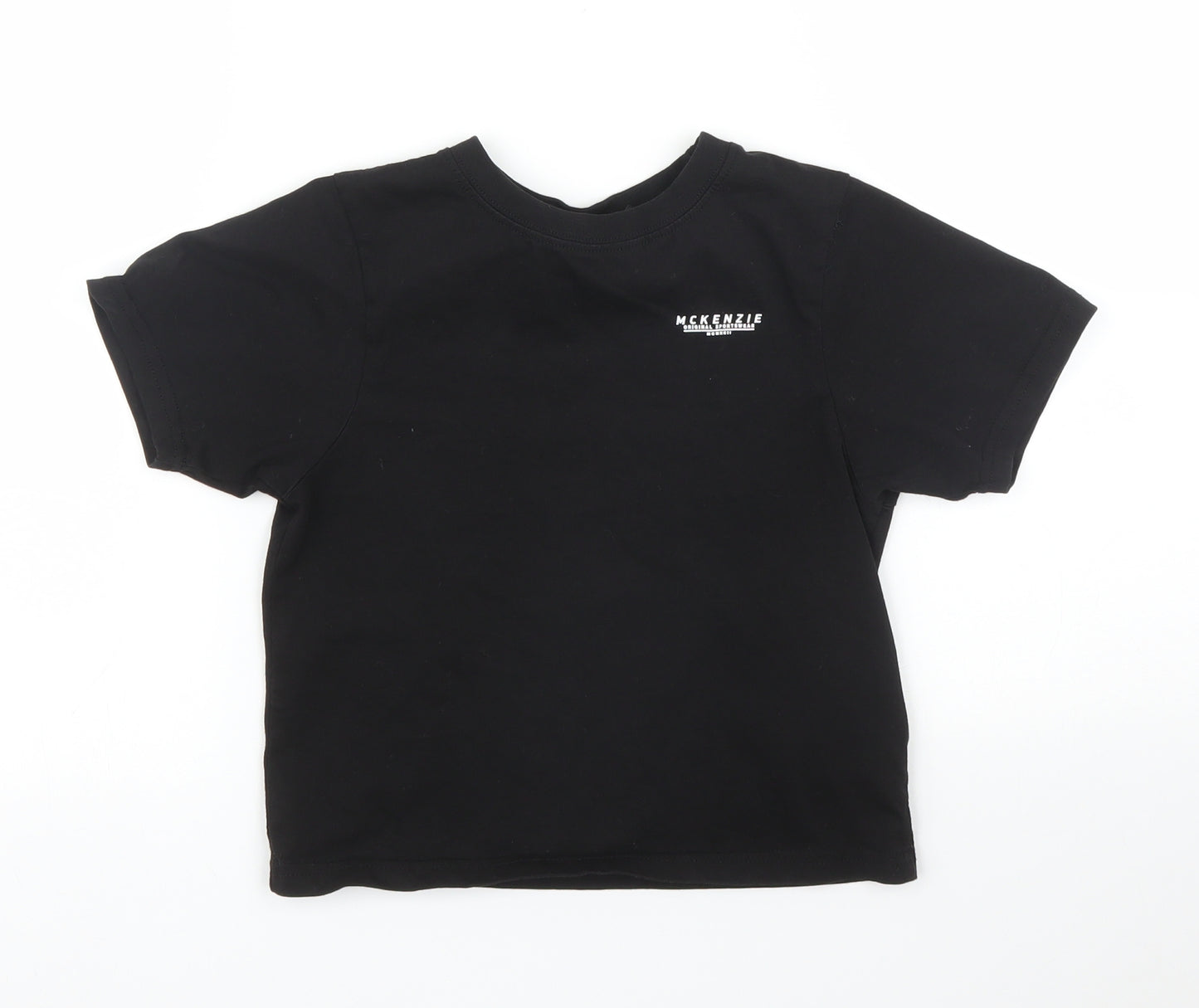 Mackenzie Boys Black   Basic T-Shirt Size 7 Years