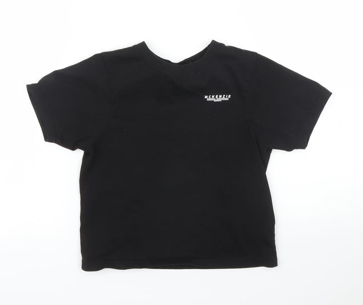 Mackenzie Boys Black   Basic T-Shirt Size 7 Years