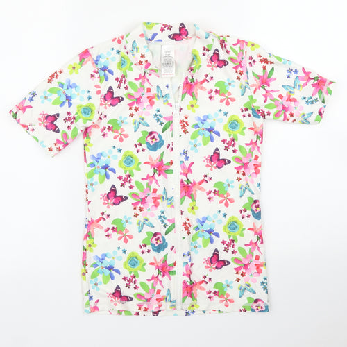 NEXT Girls White Floral  Basic T-Shirt Size 11 Years