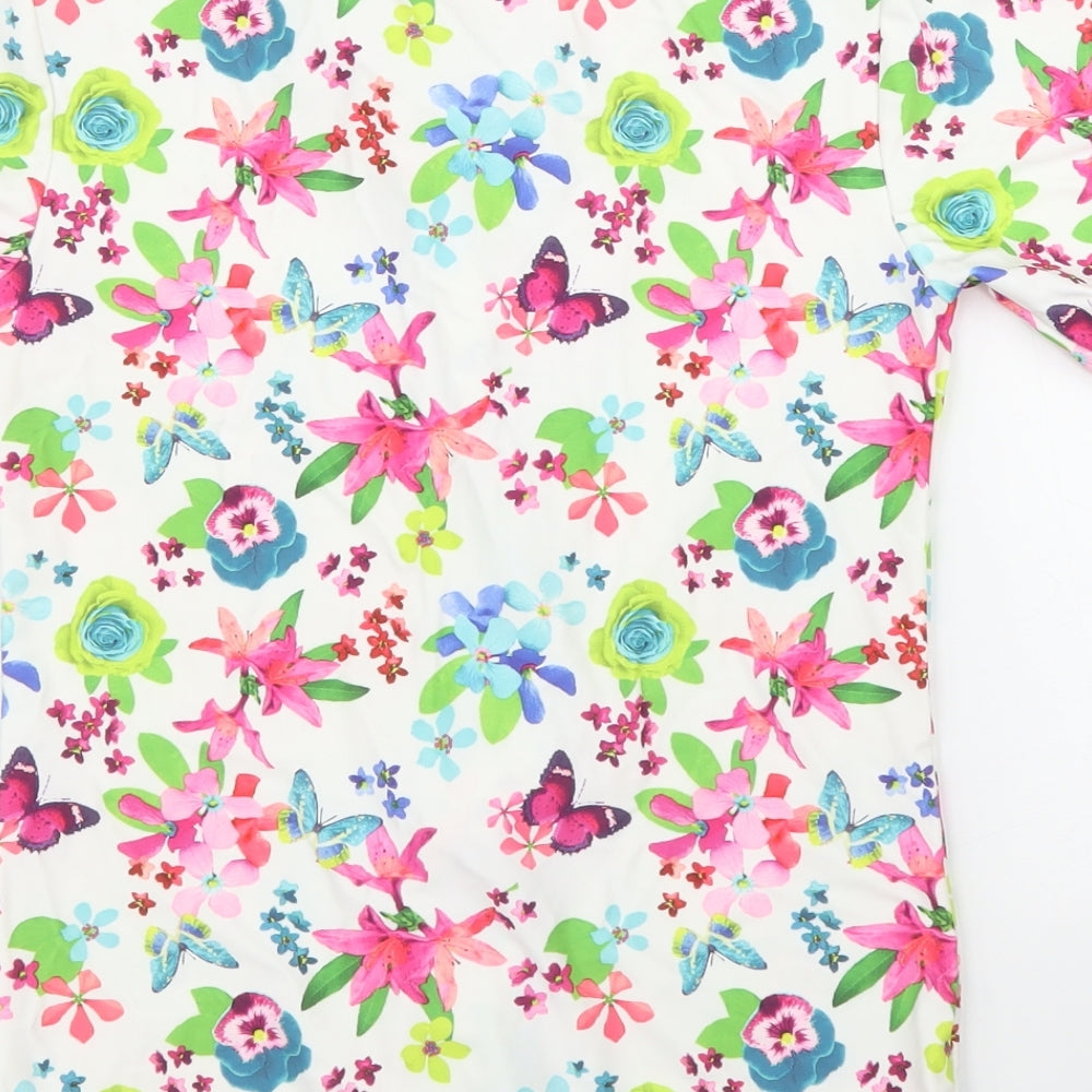 NEXT Girls White Floral  Basic T-Shirt Size 11 Years