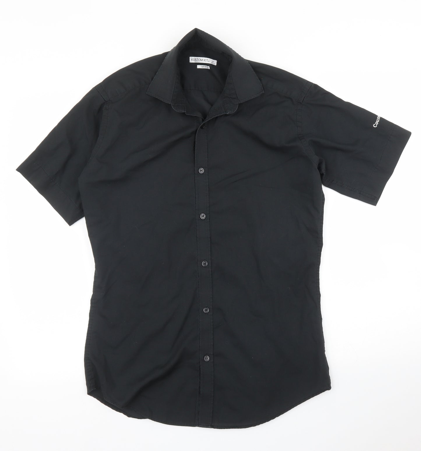 Kustom Kit Mens Black    Button-Up Size 14