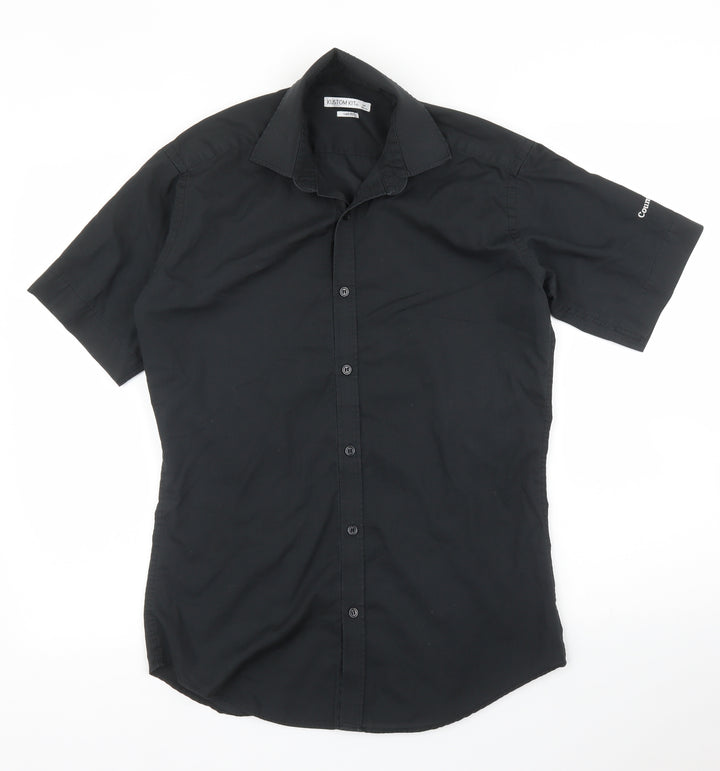 Kustom Kit Mens Black    Button-Up Size 14