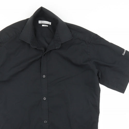 Kustom Kit Mens Black    Button-Up Size 14