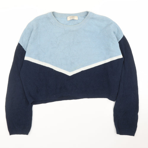 Pull&Bear Mens Blue   Pullover Jumper Size M