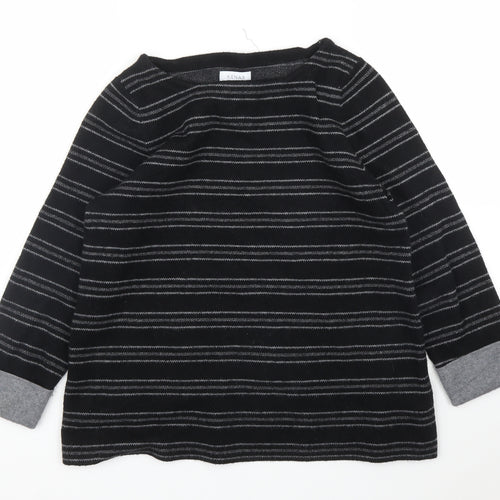 Kenar Womens Black Striped  Pullover Jumper Size M