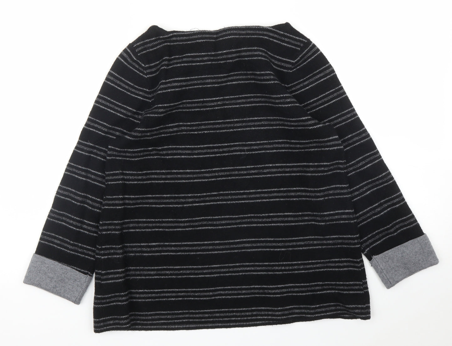 Kenar Womens Black Striped  Pullover Jumper Size M