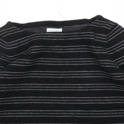 Kenar Womens Black Striped  Pullover Jumper Size M