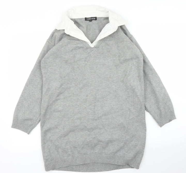 Cameo Rose Womens Grey Tunic Jumper Size M