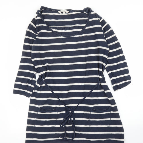 Fat Face Womens Blue Striped  Tunic T-Shirt Size 16