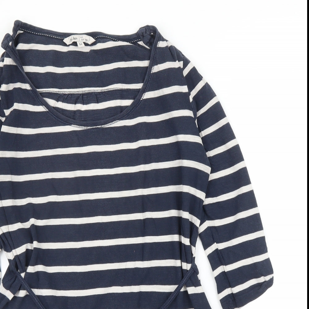 Fat Face Womens Blue Striped  Tunic T-Shirt Size 16