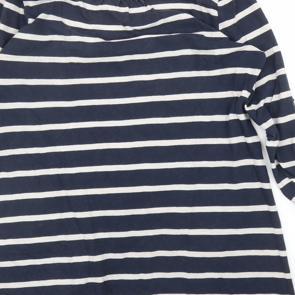 Fat Face Womens Blue Striped  Tunic T-Shirt Size 16