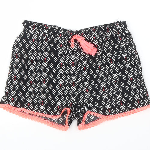 Primark Girls Black Striped  Bermuda Shorts Size 6 Years