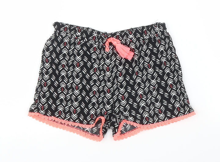 Primark Girls Black Striped  Bermuda Shorts Size 6 Years
