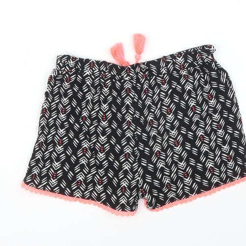 Primark Girls Black Striped  Bermuda Shorts Size 6 Years