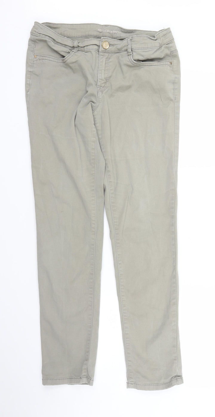 Yessica Womens Green Denim Skinny Jeans Size 10 L29 in