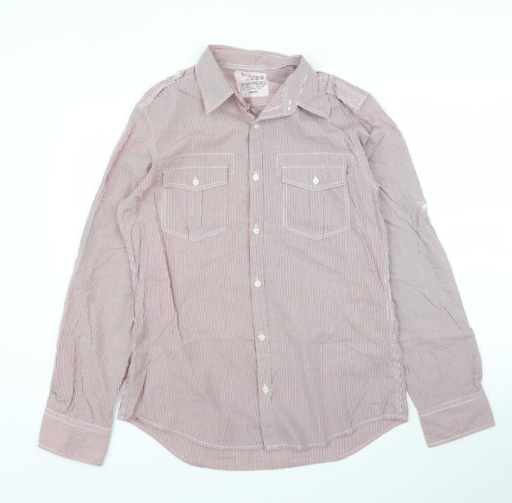 NEXT Mens Purple Striped   Button-Up Size M