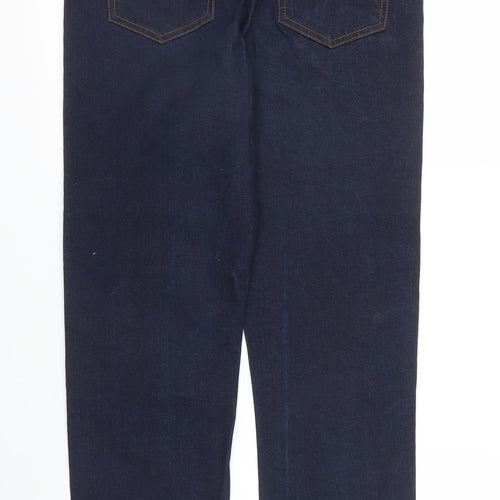 M&Co Womens Black  Denim Straight Jeans Size 10 L28 in