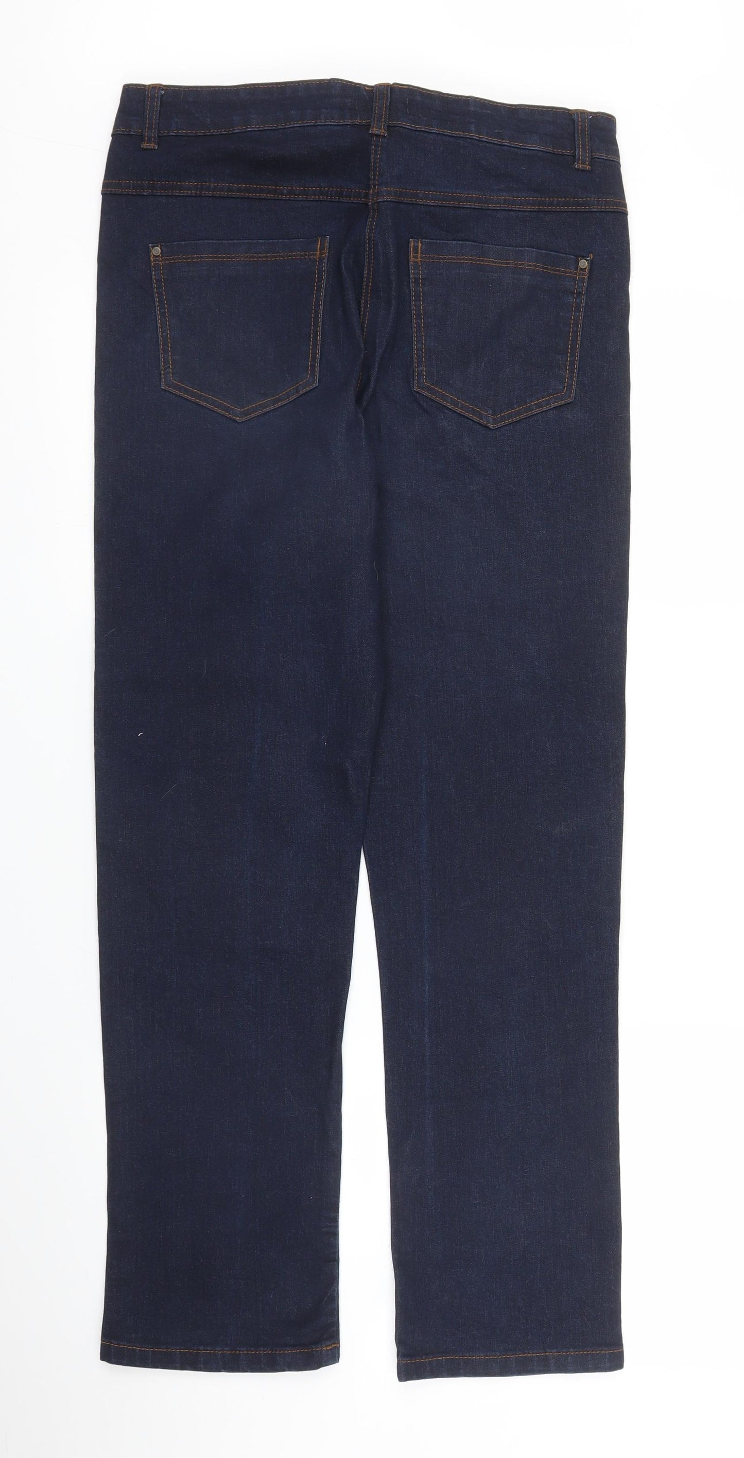 M&Co Womens Black  Denim Straight Jeans Size 10 L28 in