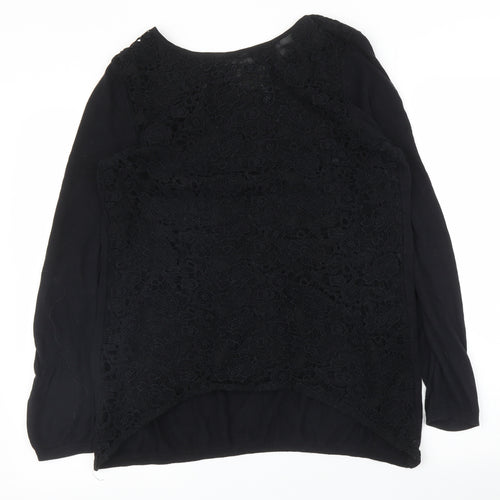 NEXT Womens Black Floral  Basic Blouse Size 10