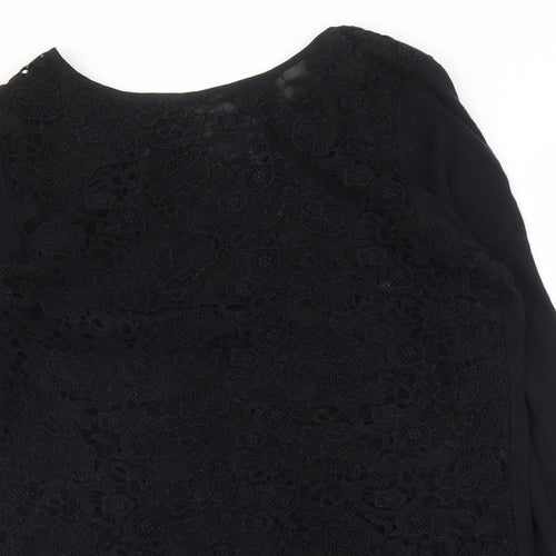 NEXT Womens Black Floral  Basic Blouse Size 10