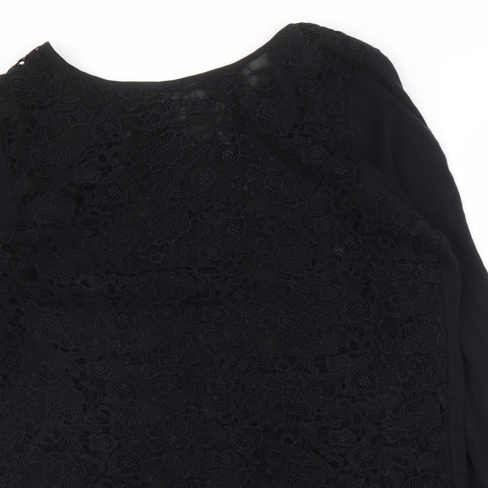 NEXT Womens Black Floral  Basic Blouse Size 10