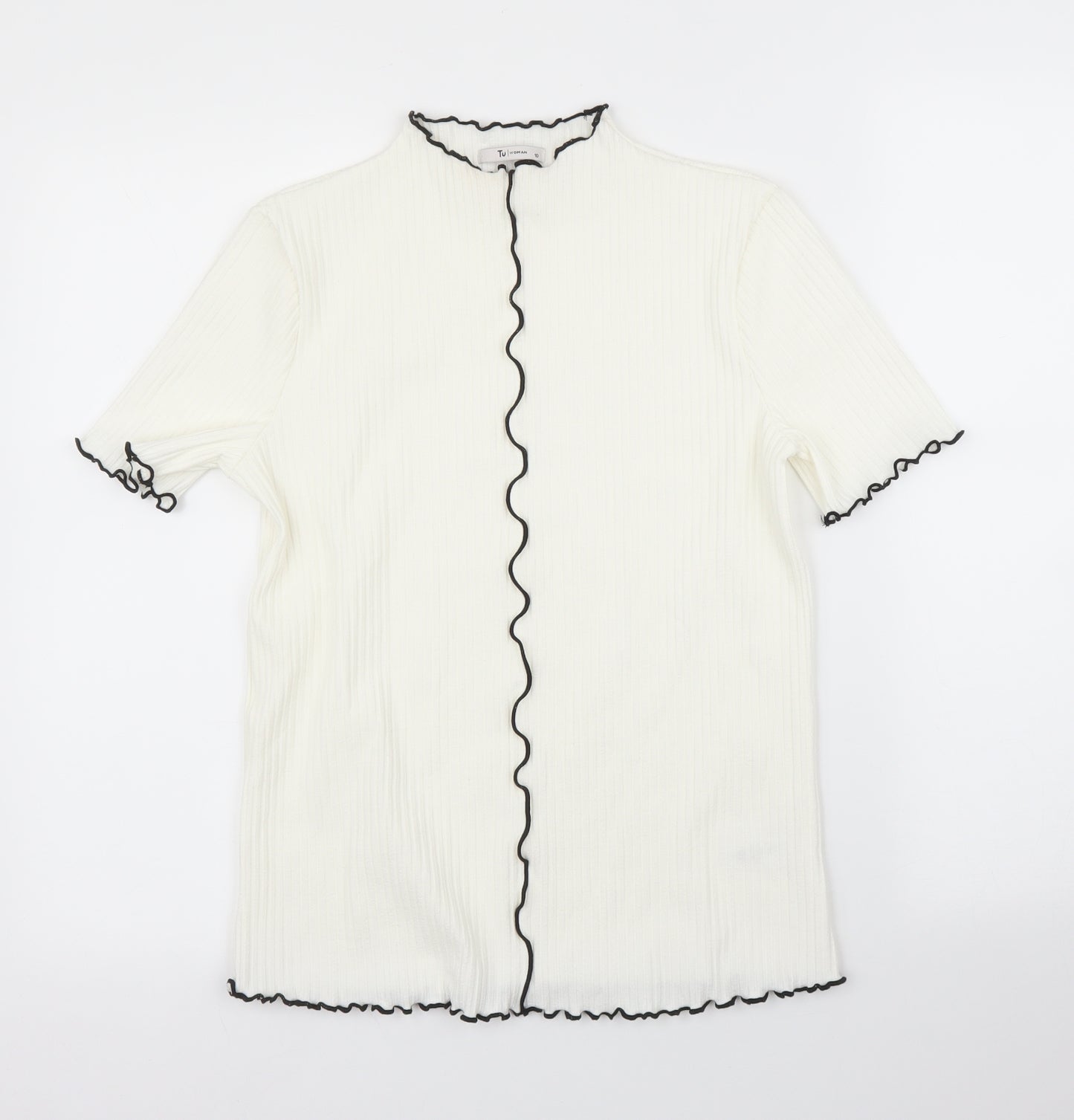 TU Womens White   Basic T-Shirt Size 10