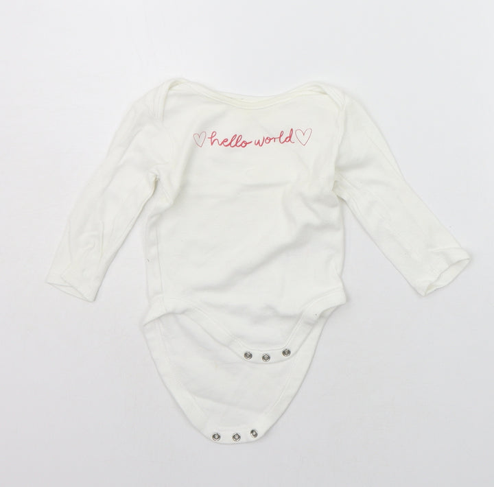 George Baby White   Babygrow One-Piece Size 9-12 Months