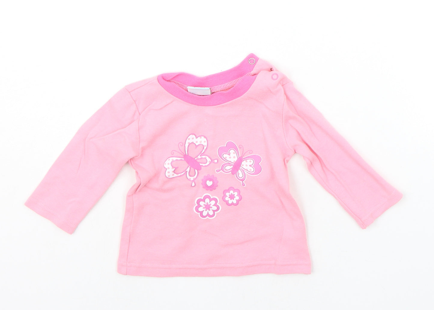 Cutey Pie Baby Pink   Basic T-Shirt Size 12-18 Months  - Butterfly