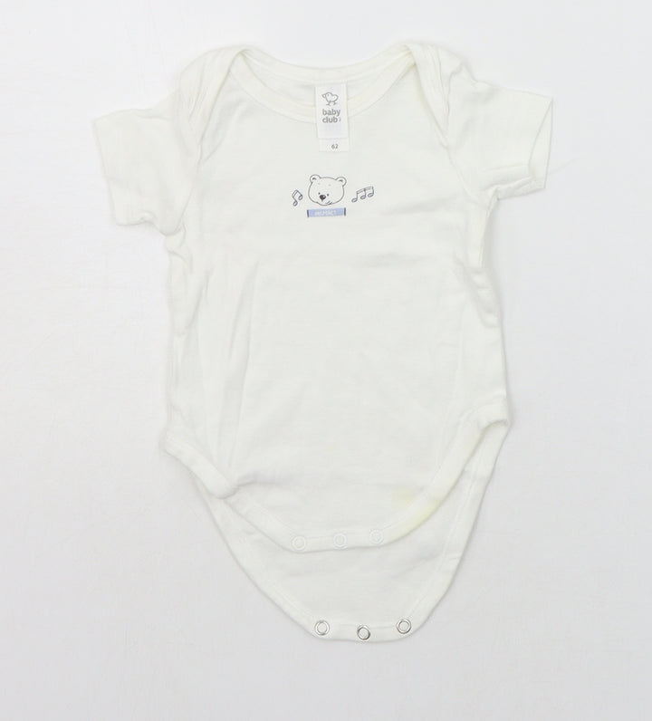 BABY CLUB  Baby White   Babygrow One-Piece Size 3-6 Months