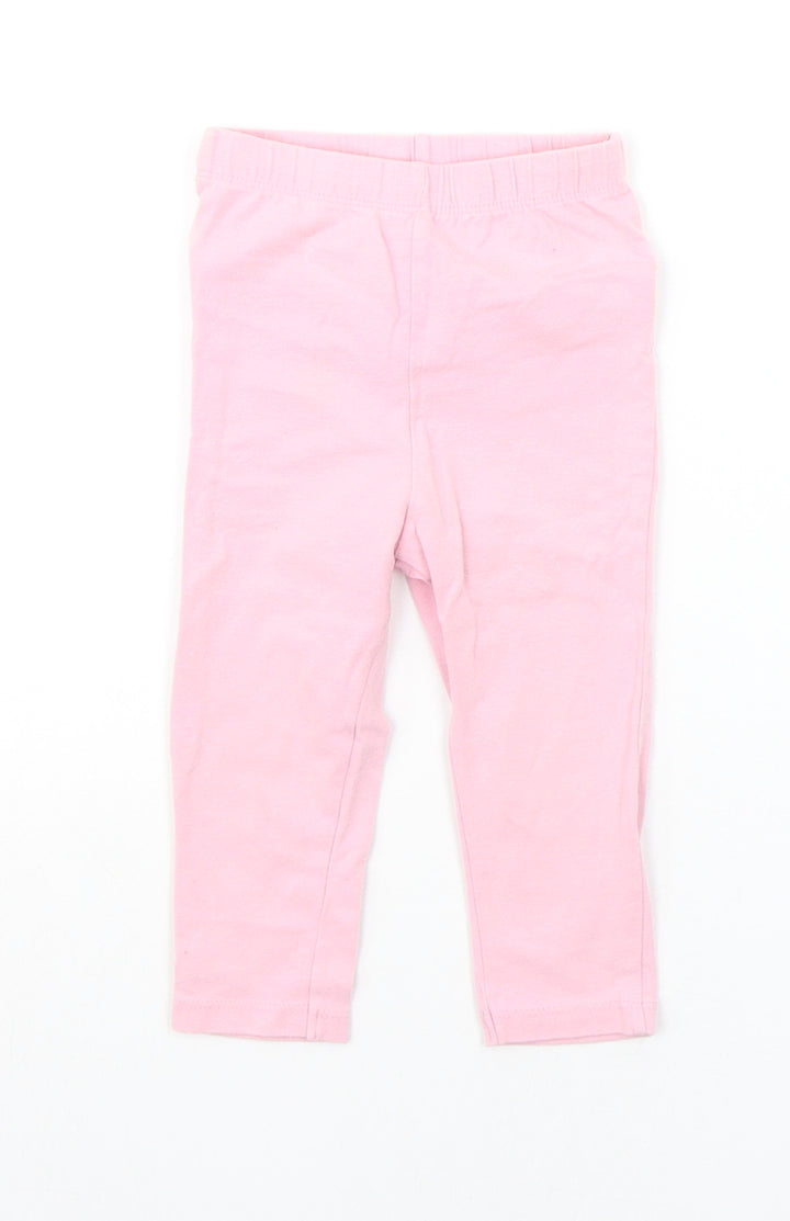 George Baby Pink Ikat Jogger Trousers Size 12-18 Months
