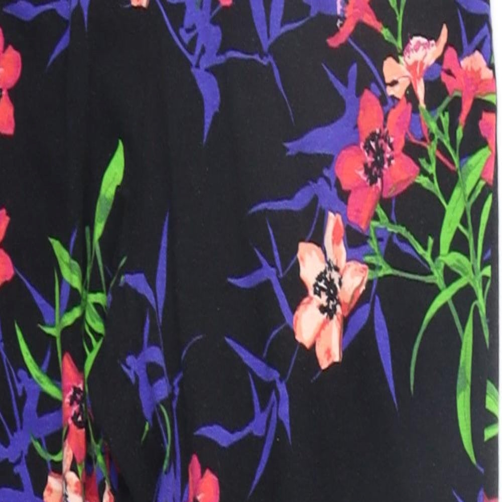 George Womens Black Floral  Jegging Trousers Size 14 L20 in