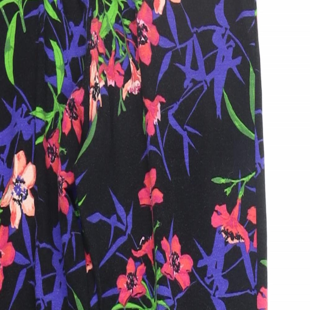 George Womens Black Floral  Jegging Trousers Size 14 L20 in