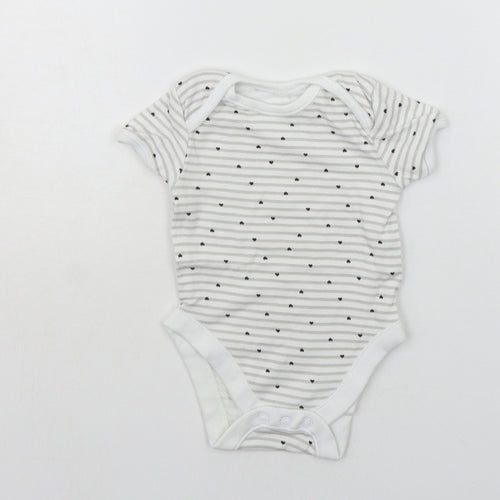 George Baby Grey Striped  Babygrow One-Piece Size 3-6 Months