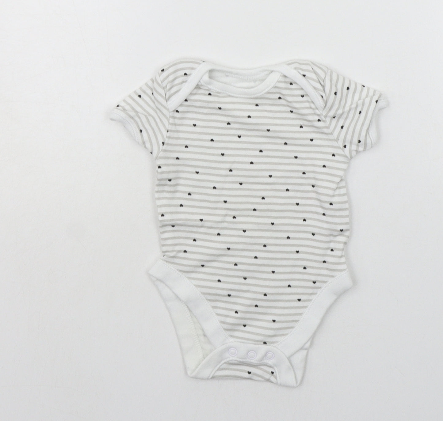 George Baby Grey Striped  Babygrow One-Piece Size 3-6 Months