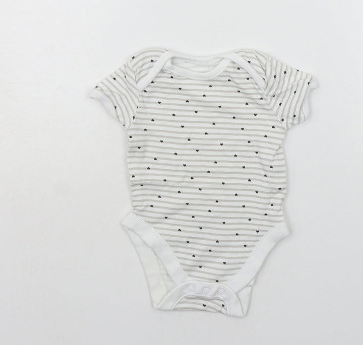 George Baby Grey Striped  Babygrow One-Piece Size 3-6 Months