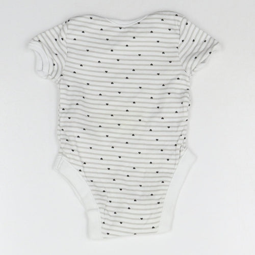 George Baby Grey Striped  Babygrow One-Piece Size 3-6 Months