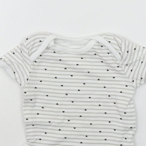 George Baby Grey Striped  Babygrow One-Piece Size 3-6 Months