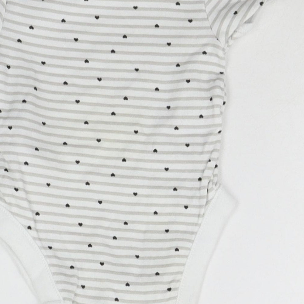George Baby Grey Striped  Babygrow One-Piece Size 3-6 Months
