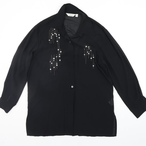 NEXT Womens Black   Basic Button-Up Size 8