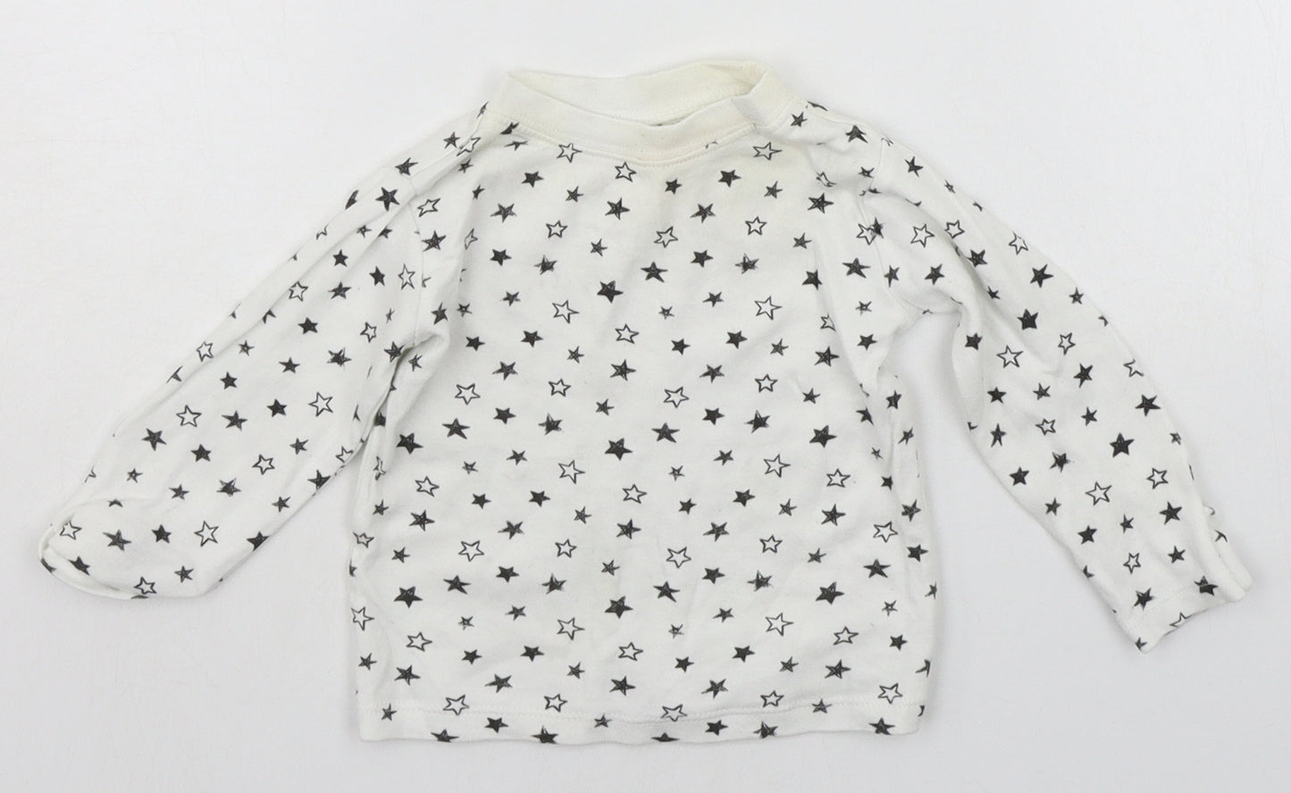 George Baby White Geometric  Basic T-Shirt Size 3-6 Months  - Stars