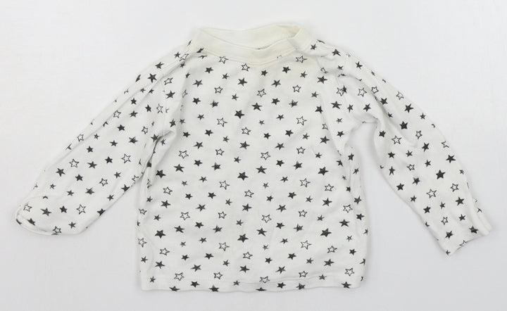 George Baby White Geometric  Basic T-Shirt Size 3-6 Months  - Stars