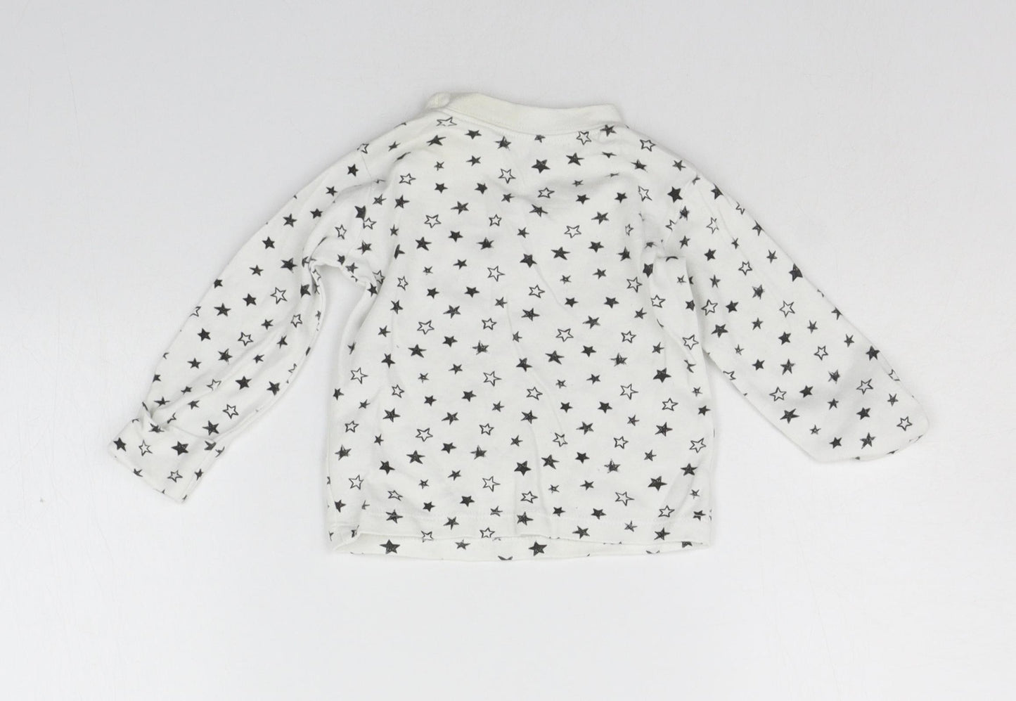 George Baby White Geometric  Basic T-Shirt Size 3-6 Months  - Stars