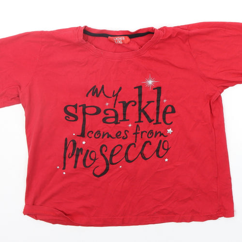 Preworn Womens Red   Basic T-Shirt Size L
