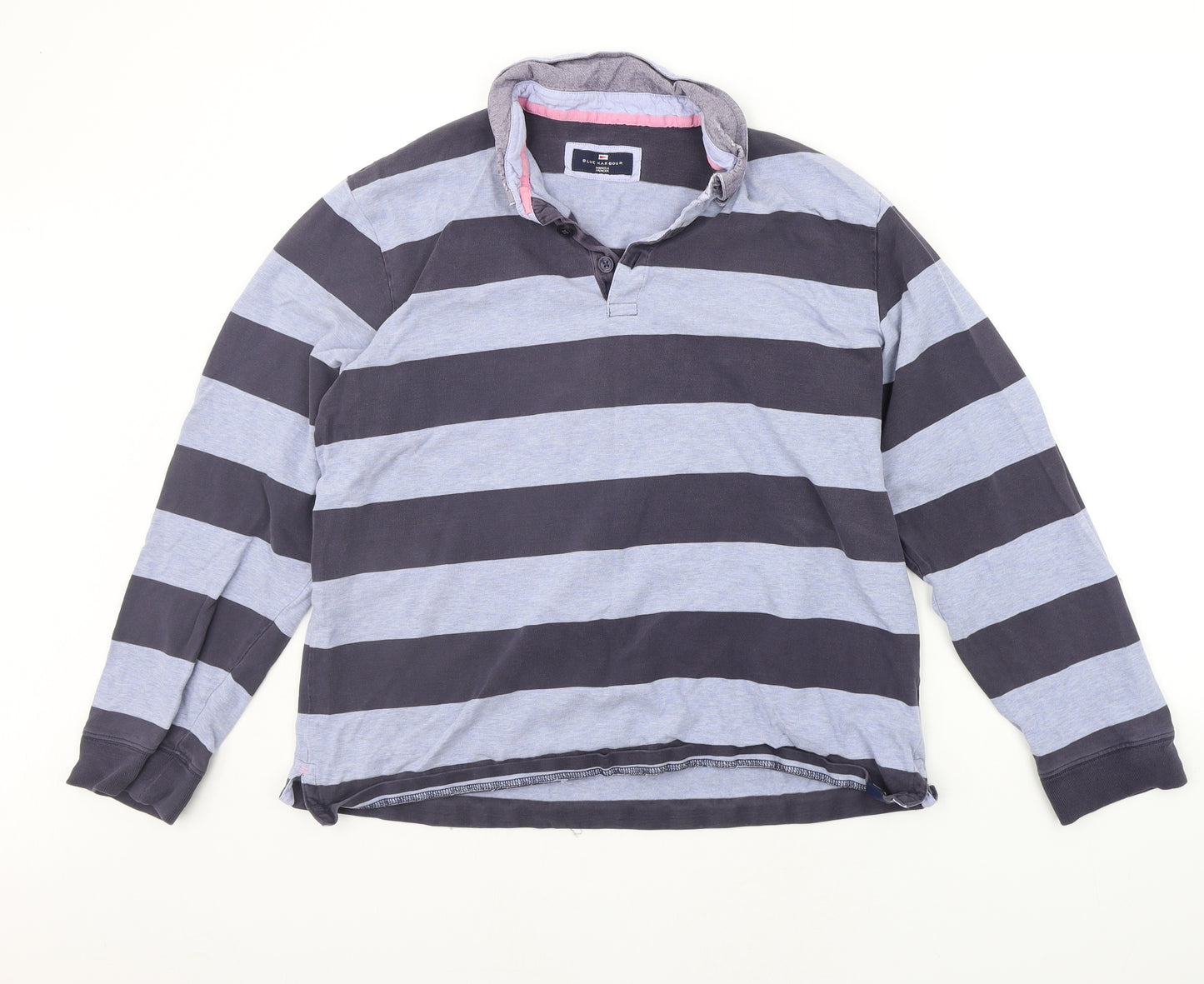 Marks and Spencer Mens Blue Striped  Pullover Jumper Size L