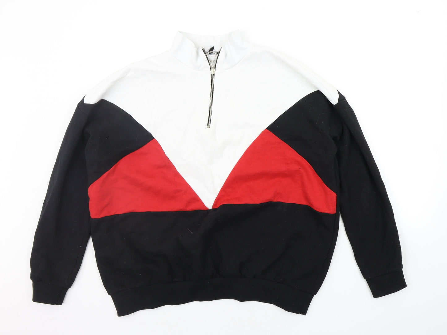 Boohoo Womens Black Geometric  Pullover Jumper Size 16