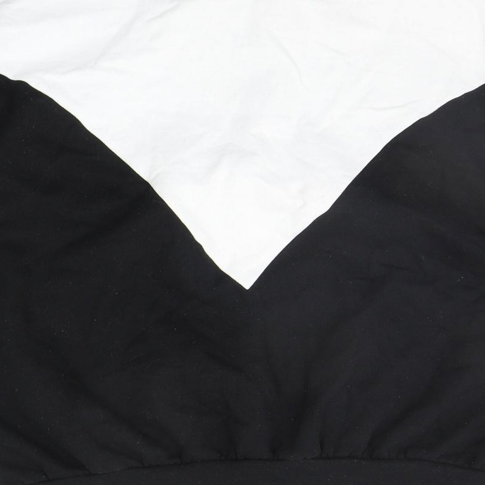 Boohoo Womens Black Geometric  Pullover Jumper Size 16