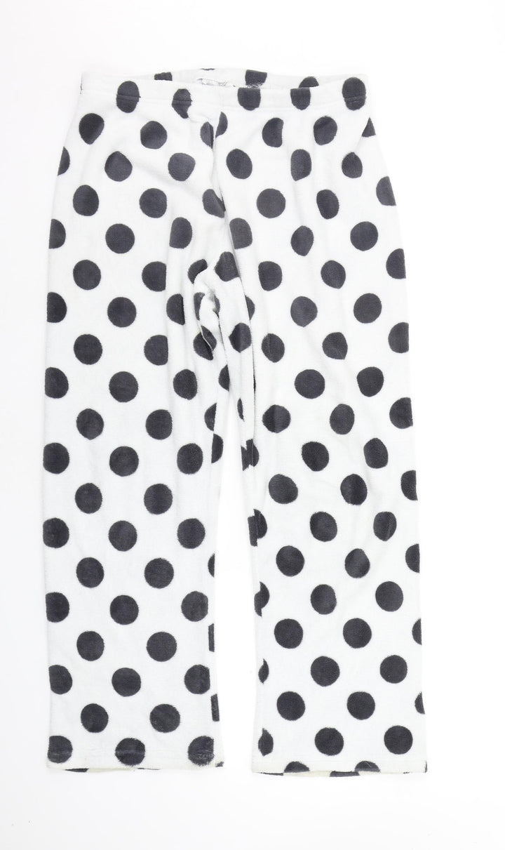 Primark Girls White Polka Dot Top Pyjama Pants Size L