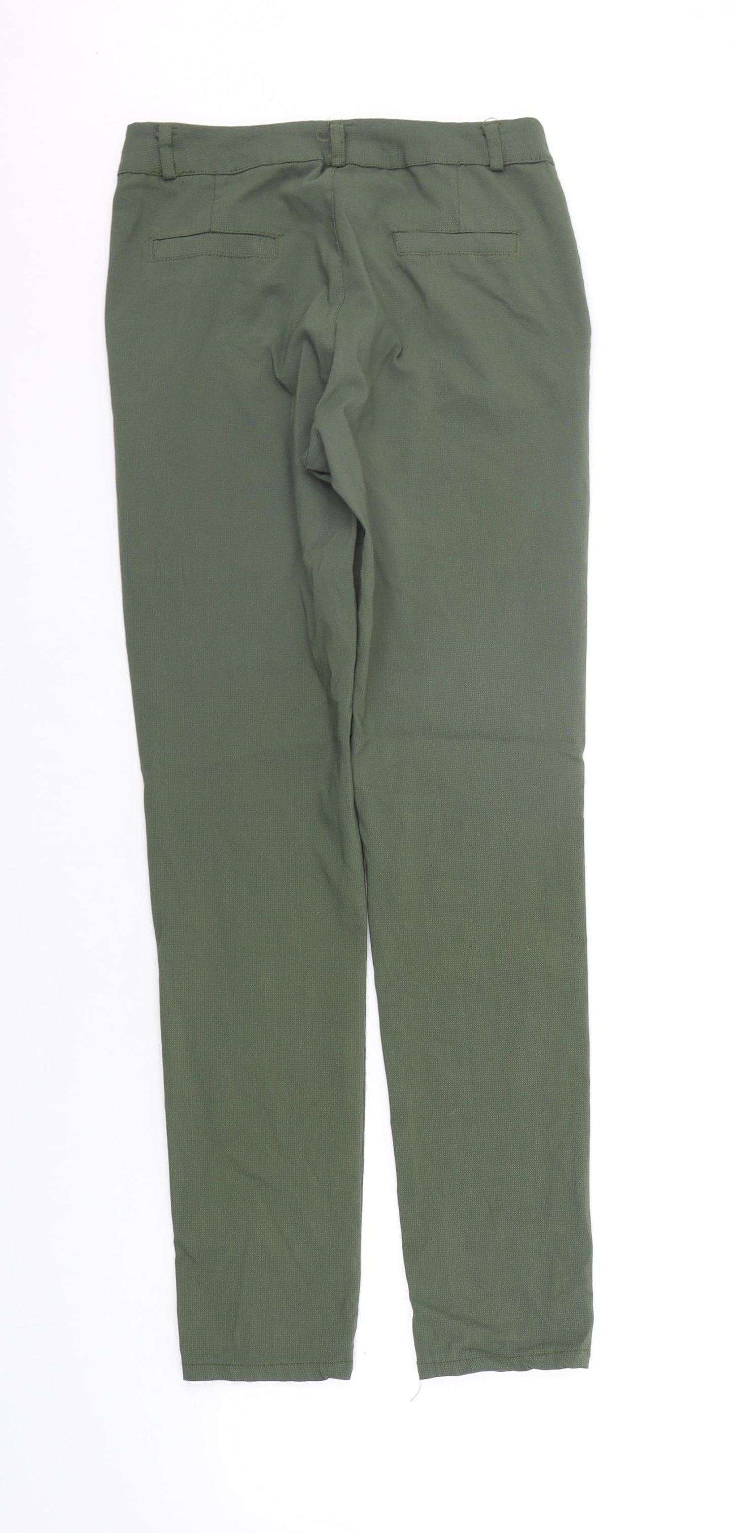 Preworn Womens Green Houndstooth  Trousers  Size L L28 in