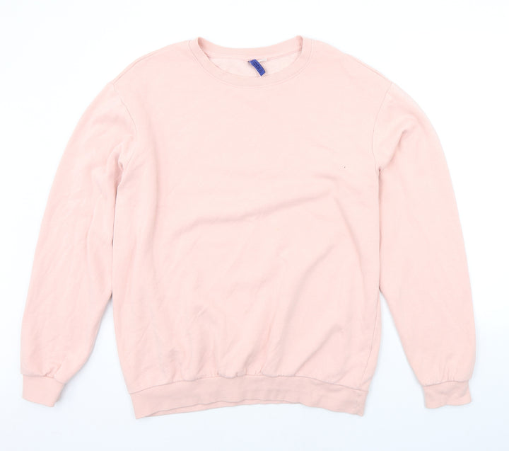Divided Womens Pink Houndstooth  Pullover Jumper Size M